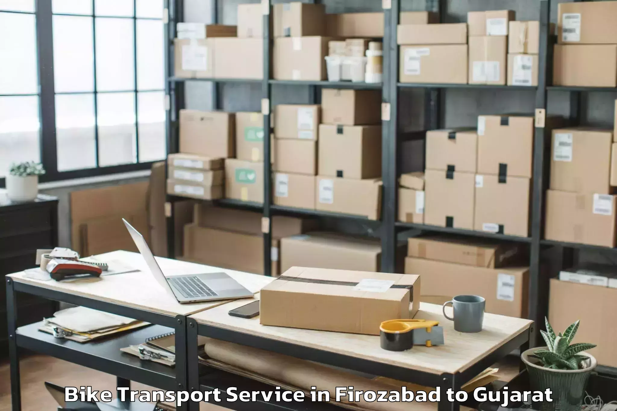 Leading Firozabad to Madhavpur Bike Transport Provider